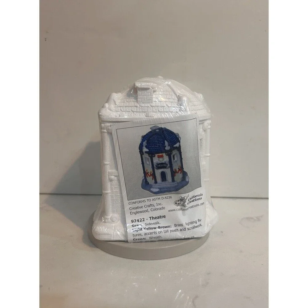 RARE California Creations Ceramic Plaster Christmas Village Theatre 97422 New